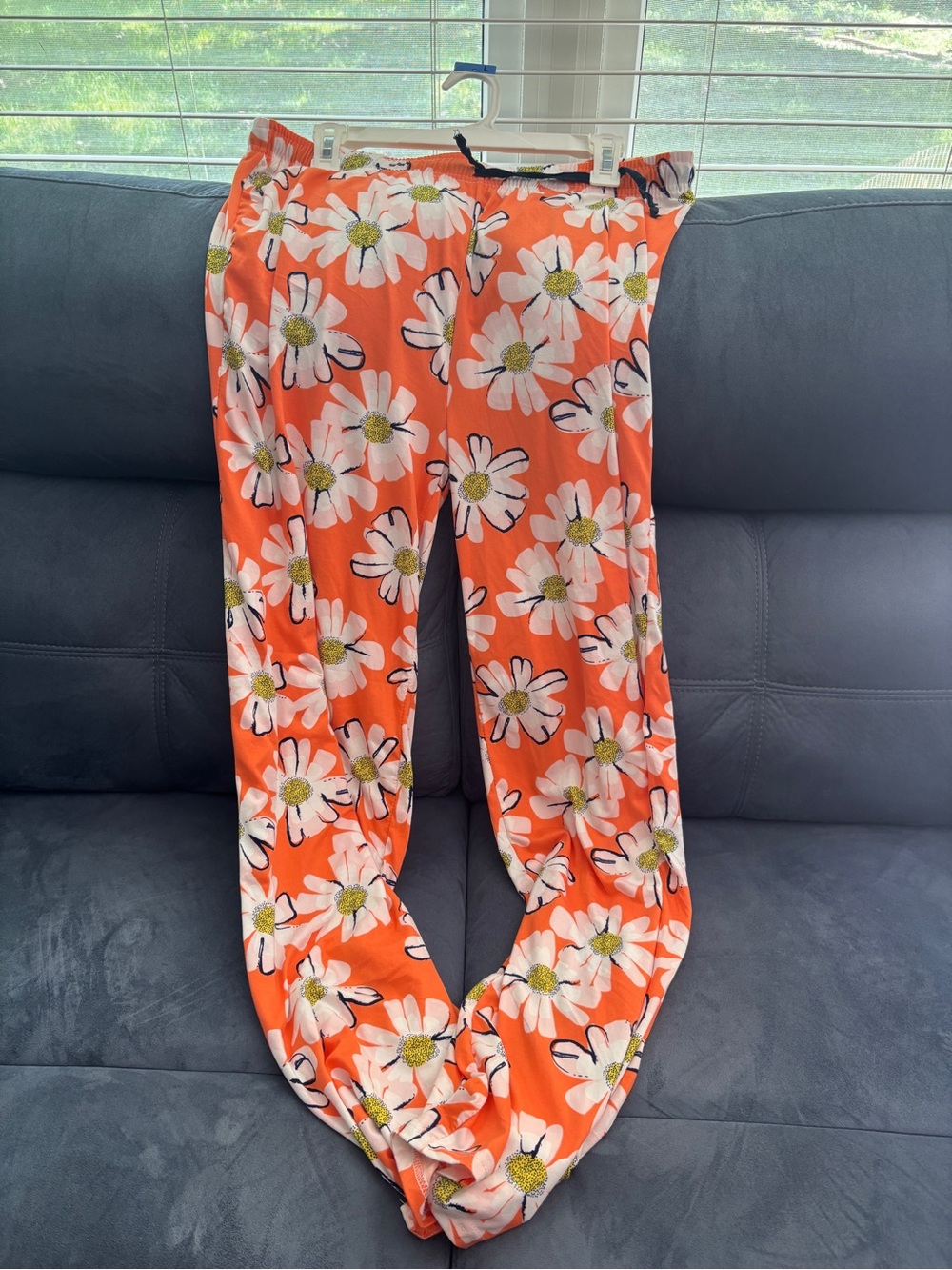 Hello Mello lazy daisy Women's Orange Floral Wide-Leg Pants